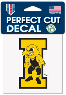 Iowa Hawkeyes 4x4 Wrestling Auto Decal - Black