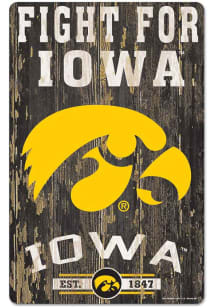 Iowa Hawkeyes 11 x 17 Slogan Wood Sign - Black