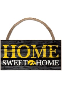Iowa Hawkeyes 5x10 Wood Rope Sign - Black