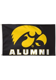 Iowa Hawkeyes Alumni 3x5 Silk Screen Grommet Flag - Black