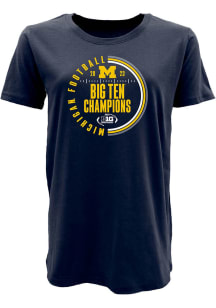 Blue 84 Michigan Wolverines Womens Blue 2023 Circle Big Ten Conference Champions Short Sleeve T-Sh..