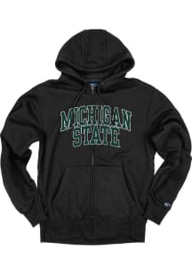 Blue 84 Michigan State Spartans Mens Black Flat Team Name Long Sleeve Full Zip Jacket