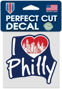 Philadelphia City Skyline Auto Decal - Blue