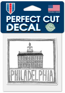 Philadelphia Black and White Design Auto Decal - White