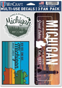 Michigan Multi-Use 3-Pack Auto Decal - White