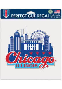 Chicago City Skyline Auto Decal - Blue