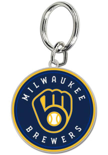 Milwaukee Brewers Logo Keychain - Navy Blue