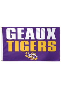 LSU Tigers Slogan 3x5 Silk Screen Grommet Flag - Purple