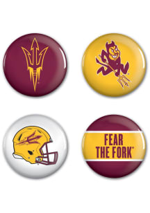 Arizona State Sun Devils 4pk Button - Maroon