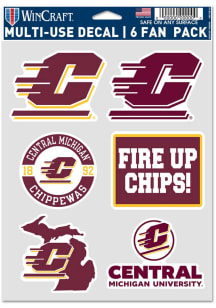 Central Michigan Chippewas 6pk Fan Auto Decal - Maroon
