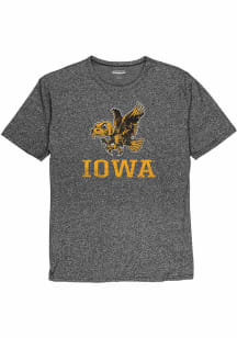 Blue 84 Iowa Hawkeyes Black Vault Logo Over Name Short Sleeve Fashion T Shirt