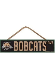 Ohio Bobcats 4x17 Wood Sign - Green