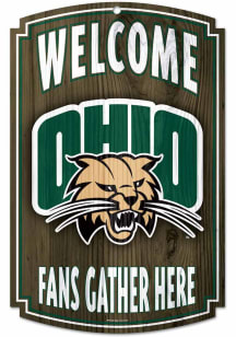 Ohio Bobcats 11x17 Wood Graphic Sign - Green