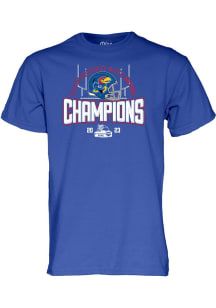 Blue 84 Kansas Jayhawks Blue 2023 Guarantee Bowl Champions Short Sleeve T Shirt