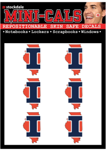 Illinois Fighting Illini 6Pk State Shape Tattoo