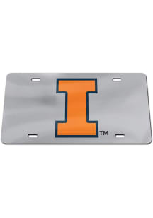 Illinois Fighting Illini Orange Silver Car Accessory License Plate