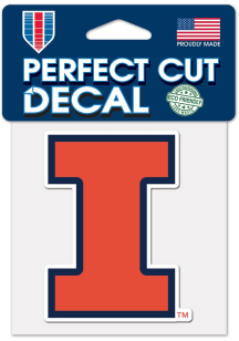 Illinois Fighting Illini 4X4 Auto Decal - Orange