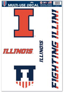 Illinois Fighting Illini 11X17 Auto Decal - Orange