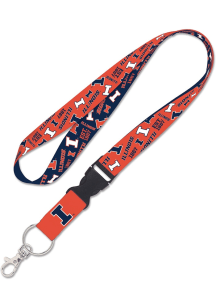 Illinois Fighting Illini Scattered Lanyard - Orange