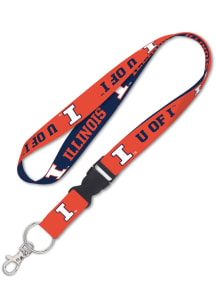 Illinois Fighting Illini Slogan Lanyard - Orange
