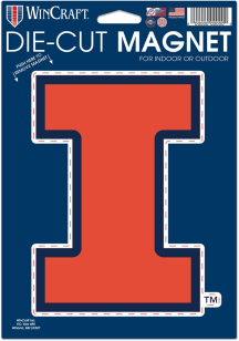 Illinois Fighting Illini 6.25X9 Orange Car Magnet - Orange