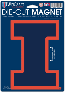 Illinois Fighting Illini 6.25X9 Navy Car Magnet - Navy Blue