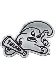 Tulane Green Wave Chrome Car Emblem - Blue