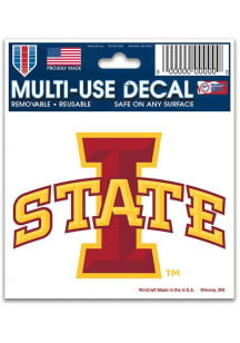 Iowa State Cyclones 3x4 Auto Decal - Red