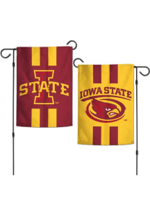 Iowa State Cyclones Vertical Stripes 2 Sided Garden Flag - Red