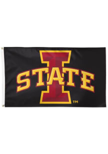 Iowa State Cyclones Black 3x5 Silk Screen Grommet Flag - Red