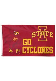 Iowa State Cyclones Mascot 3x5 Silk Screen Grommet Flag - Red