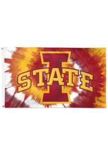 Iowa State Cyclones Tie Dye 3x5 Silk Screen Grommet Flag - Red
