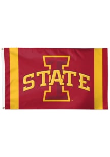Iowa State Cyclones Vertical Stripes 3x5 Silk Screen Grommet Flag - Red