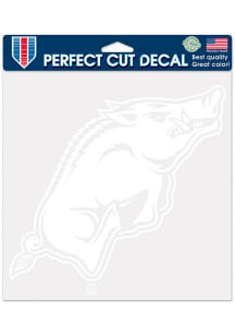 Arkansas Razorbacks 8x8 White Auto Decal - White
