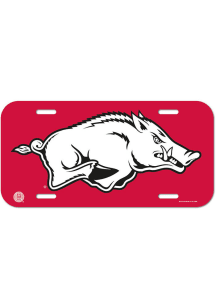 Arkansas Razorbacks Red Plastic Car Accessory License Plate