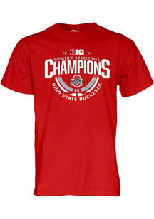 Blue 84 Ohio State Buckeyes Red 2024 WBB Regular Season Basketball Champions Short Sleeve T Shirt