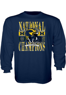 Blue 84 Michigan Wolverines Youth Blue 2023 National Champions Long Sleeve T-Shirt