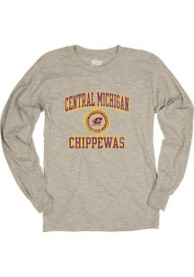 Blue 84 Central Michigan Chippewas Oatmeal Number 1 Long Sleeve T Shirt