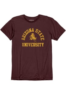 Blue 84 Arizona State Sun Devils Maroon Vintage Basic Vintage Sparky Number One Short Sleeve Fashi..