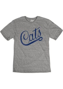 Blue 84 Arizona Wildcats Grey Triblend Vintage Script Short Sleeve Fashion T Shirt