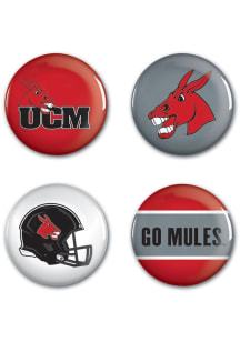 Central Missouri Mules 4 Pack Button - Red