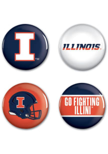 Illinois Fighting Illini 4 Pack Button - Orange