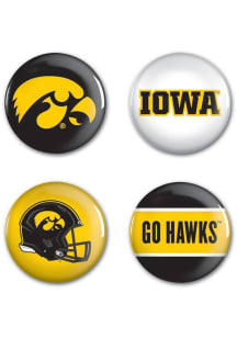 Iowa Hawkeyes 4 Pack Button - Yellow