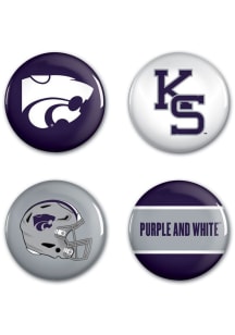 K-State Wildcats 4 Pack Logo Button - Purple