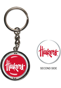 Nebraska Cornhuskers Spinner Graphic Keychain - Red