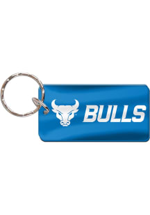 Buffalo Bulls Carbon Rectangle Keychain - Blue