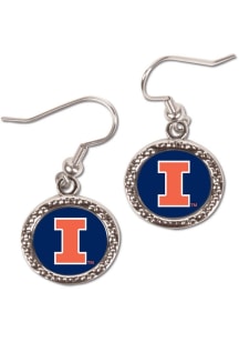 Illinois Fighting Illini Hammered Dangle Womens Earrings
