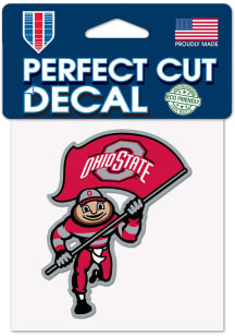 Ohio State Buckeyes 4x4 Running Brutus Auto Decal - Red