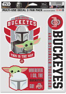 Ohio State Buckeyes Mandalorian 3pk Auto Decal - Red