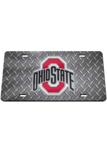 Ohio State Buckeyes Red Metal Tread Car Accessory License Plate